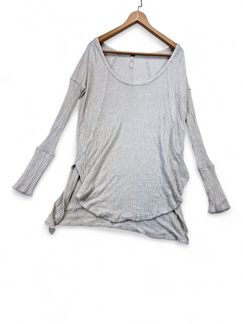 Free People Off-Shoulder Waffle Knit Tunic Sweater S